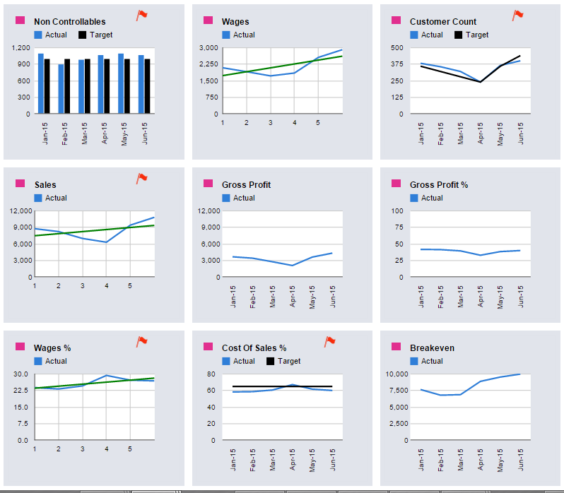 Pie chart as a key performance indicator metric